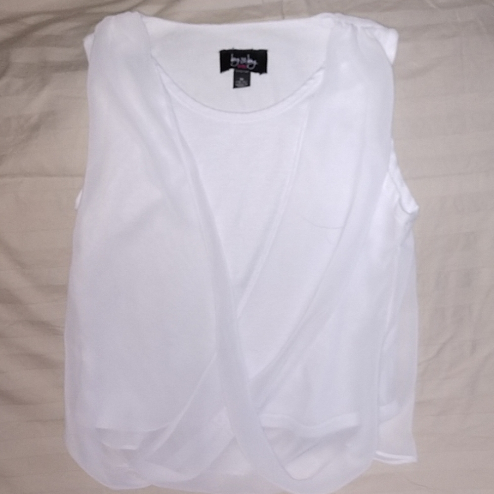 Girls White Layered Top